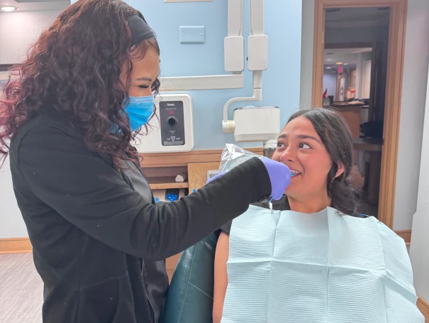 Chicago Dental Assistant School students training in a patient room